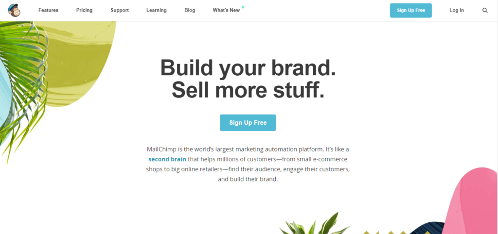 mailchimp landing page