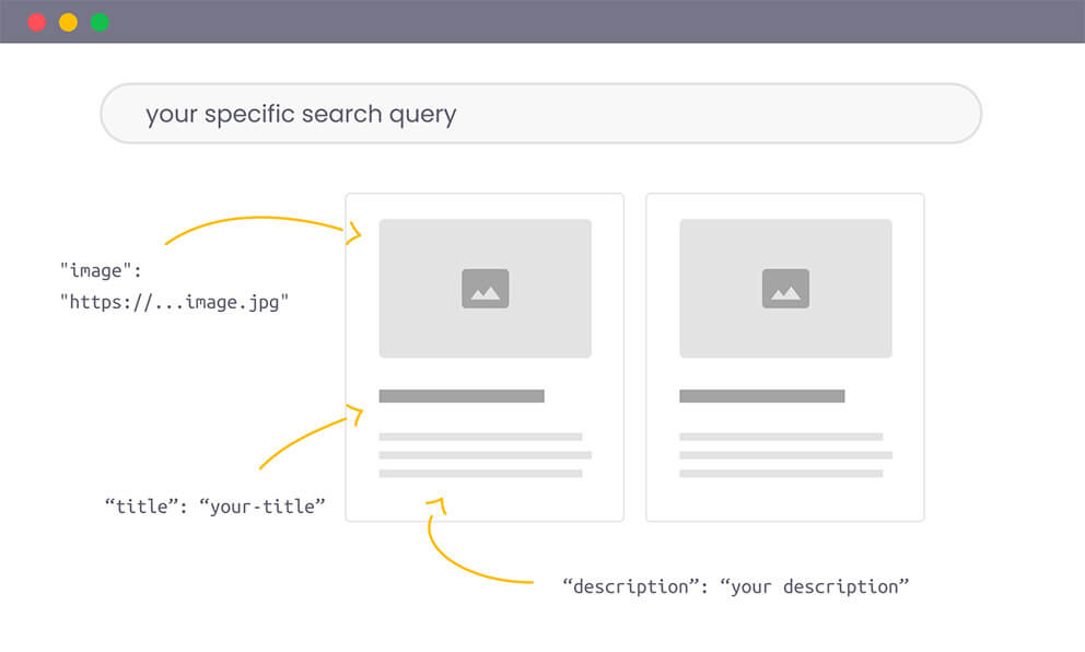 schema markup result on search result page illustration by Quiet and Loud Design