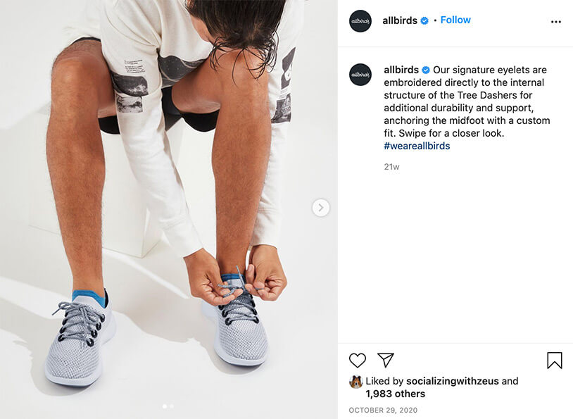 allbirds instagram post screenshot