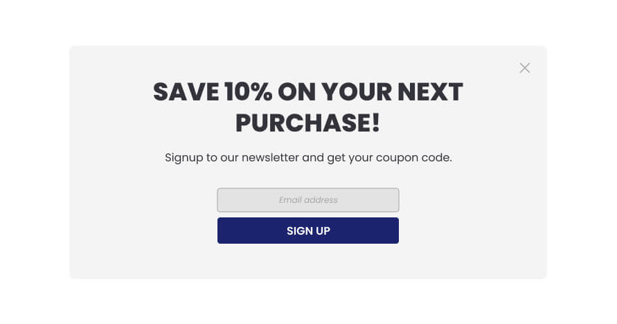 An example of bad personalization is by displaying a generic discount popup.